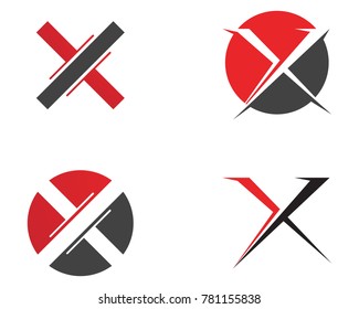 X Letter Logo Template vector icon design