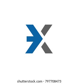 X letter logo template vector graphic