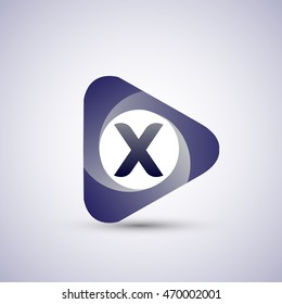 X letter logo in the triangle shape, font icon, Vector design template elements for your application or company identity.