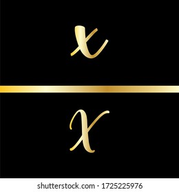 Diseño vectorial de logotipo de letra X con letra pequeña y mayúscula
