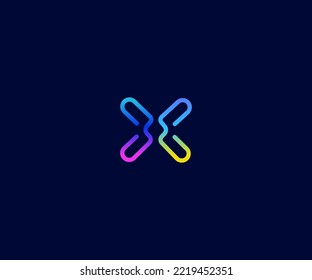 X Letter Logo Vector Template Abstraktes Monogramm Symbol. Für Business Sports, Technologie, Mode, Digital- und künftiges kreatives Logo verwendbar