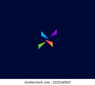 Símbolo de monograma abstracto de la plantilla de vectores de la letra X. Usable para el deporte de negocios, la tecnología, la moda, el logotipo digital y creativo futuro