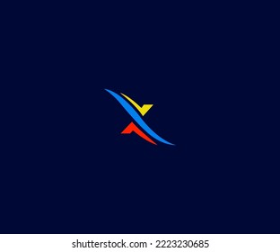 Símbolo de monograma abstracto de la plantilla de vectores de la letra X. Usable para el deporte de negocios, la tecnología, la moda, el logotipo digital y creativo futuro