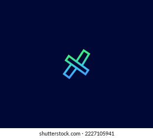 Símbolo de monograma abstracto de la plantilla de vectores de la letra X. Usable para el deporte de negocios, la tecnología, la moda, el logotipo digital y creativo futuro