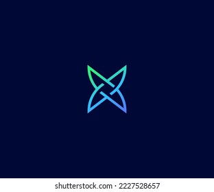 Símbolo de monograma abstracto de la plantilla de vectores de la letra X. Usable para el deporte de negocios, la tecnología, la moda, el logotipo digital y creativo futuro