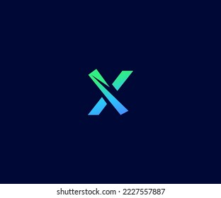 Símbolo de monograma abstracto de la plantilla de vectores de la letra X. Usable para el deporte de negocios, la tecnología, la moda, el logotipo digital y creativo futuro