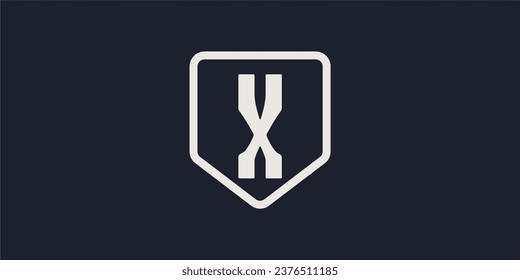 X Letter Logo Vector Template Abstract Monogram Symbol . letter X inside the shield  Letter Usable for Best modern, business, company, corporate, premium, sport, technology And future creative logo