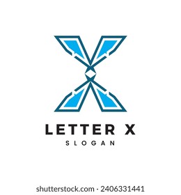 Resumen de la plantilla de vectores con logotipo de letra X