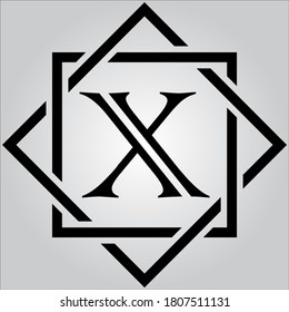 Logo de la letra X con fondo blanco.Icono de la letra negra.Este es el logo de la compañía.
