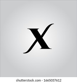 X letter logo with white gradient background.Nice letter icon.Black letter logo design.