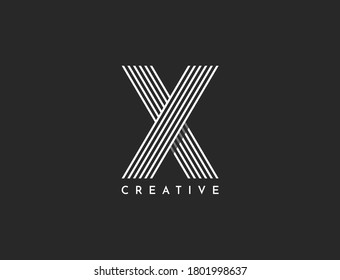 X Letter Logo With White Lines Dynamic Design. Connection Of Lines, Letter Symbol Vector Illustration Template. Modern, Elegant, Luxury icon for your Corporate identity.