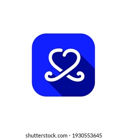 Vector de icono de amor de letra X 