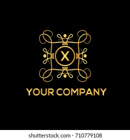 X letter luxury monogram. Boutique, hotel or restaurant logo template