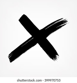 X. Letter X made with ink. Mark grunge style. vector