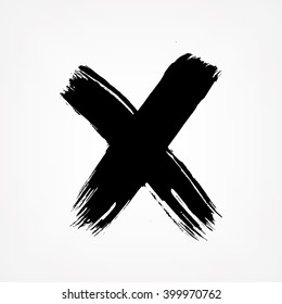 X. Letter X made with ink. Mark grunge style. vector