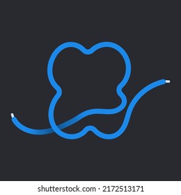 X letter made shoelace. Vector isolated font for app logo, sport design, creative template and more