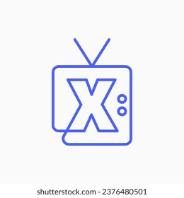 x letter mark channel television tv logo vector icon illustration