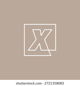 ilustração do ícone do vetor do logotipo quadrado da marca da letra x