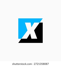 ilustração do ícone do vetor do logotipo quadrado da marca da letra x