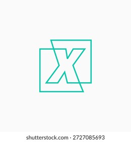 x Buchstabenzeichen quadratisches Logo, Vektorgrafik