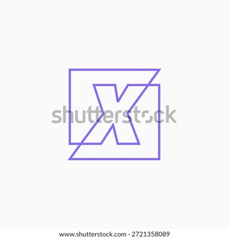 x letter mark square logo vector icon illustration