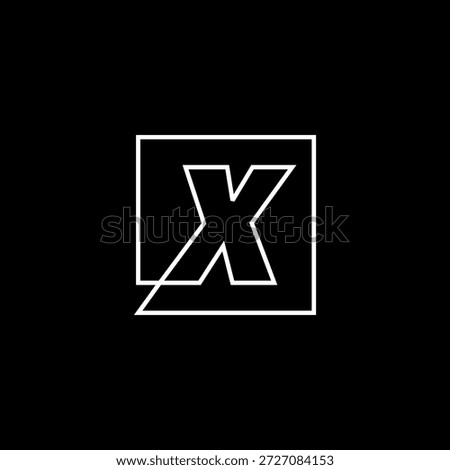 x letter mark square logo vector icon illustration