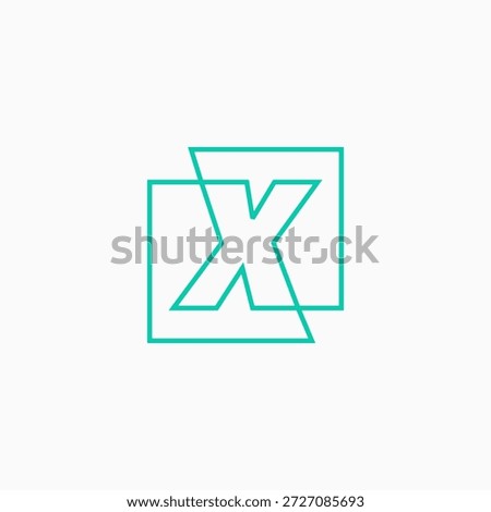 x letter mark square logo vector icon illustration