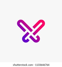 X letter monogram logo design vector