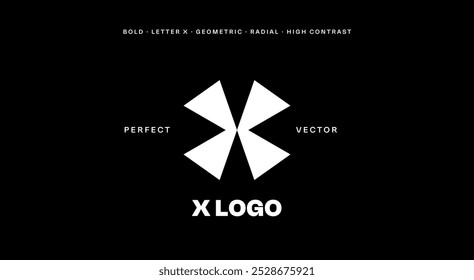 X Letra Monograma Logotipo Estrella Asterisco Icono Símbolo de alto contraste Marca