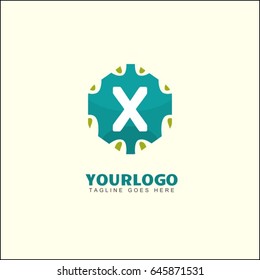 X letter pattern logo. Abstract hexagon design template. Colorful creative sign. Universal vector icon.