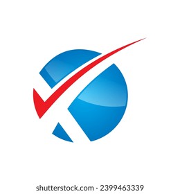 X letter round checklist logo
