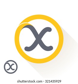 X letter with round line logo. Abstract trendy letter multicolored vector design template elements for your application or corporate identity.