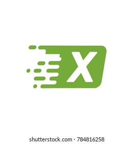 X letter with speed box logo eps 10