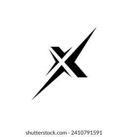 X letter sports branding modern unique shape with arrow monogram logo