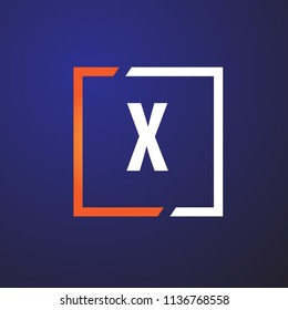 X Letter Square Logo
