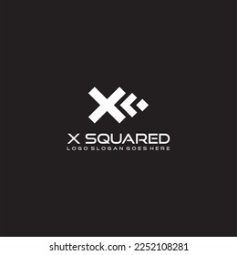 Imagen vectorial de logotipo cuadrado de letra X