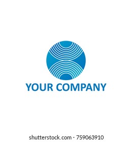 X letter stripe on sphere ball or circle corporate generic logo template