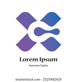 X letter tech logo design vector file