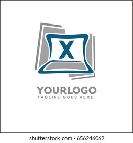 X Letter tech Technology Logo Template