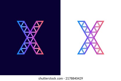 X Letter Technology Colorful Pattern Design Logo. Creative X Letter Modern Logo Design Template