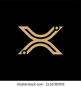 Diseño de ilustraciones de plantillas de logotipos de tecnología de carta X
