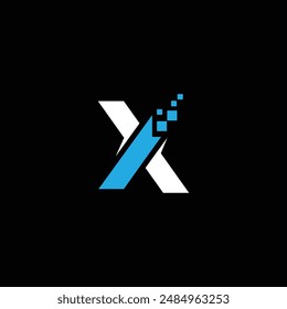 X letter technology symbol design temlpate