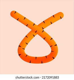 X letter tiger tail design. Vector animal, wildlife isolated font for logo, app logo, wild life concept, animal poster headlines and more