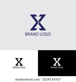 Typografisches Logo mit X-Buchstaben, Vektordesign.