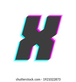 Desenfoque vectorial de letra X, fuente de color de moda. Para logotipo de aplicación móvil, afiche creativo, elemento de diseño y más