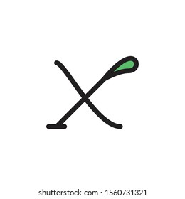 X Letter vector line logo