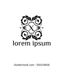 X letter vector logo template (sign, symbol, emblem, ornament)