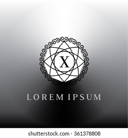 X letter vector logo template (sign, symbol, emblem, ornament)