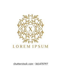 X letter vector logo template (sign, symbol, emblem, ornament)