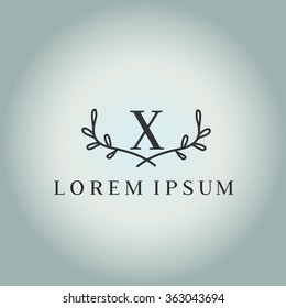 X letter vector logo template (sign, symbol, emblem, ornament)